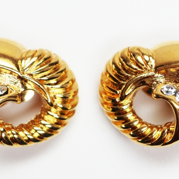 Vintage BOOKPIECE Kenneth Lane Ram's Head Earrings - Picture 4 of 10